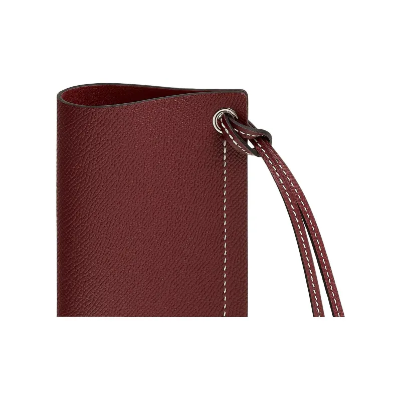 HERMES Epsom Calfskin Eyeglass Pouch Women's Rouge H Brown-1