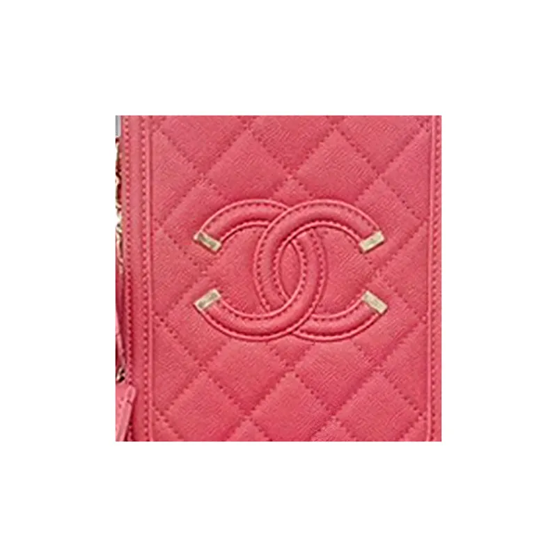 CHANEL Litchi Grain Calfskin Camera Bag, Shoulder Bag, Crossbody Bag Women's Pink-5