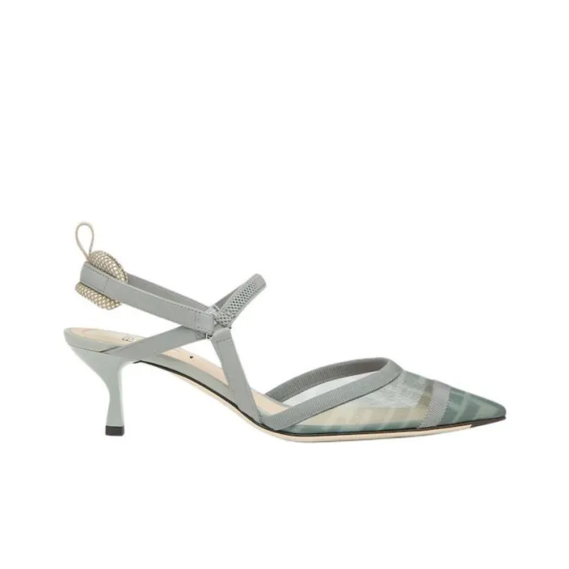 FENDI Colibrì Lite Slim Heel High Heels 5.5cm Women's Green-1
