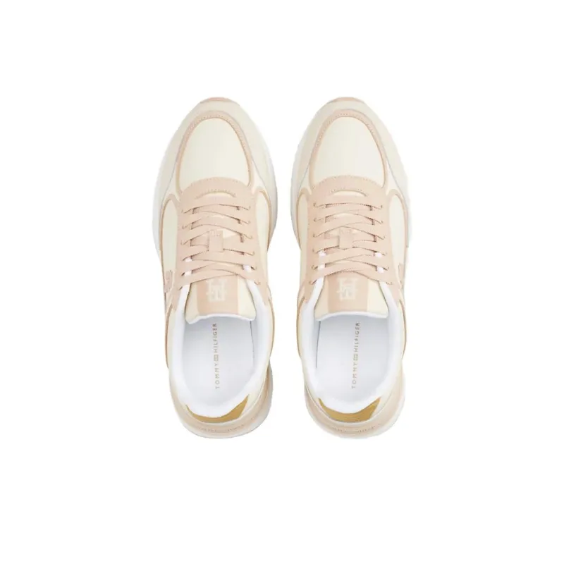 Tommy Hilfiger TH Monogram Slip Resistant Low Top Casual Shoes Women's Beige Pink-2