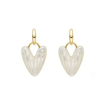 HEFANG Tableware 925 Sterling Silver Sweetheart Madeline Hoop Earrings Women's