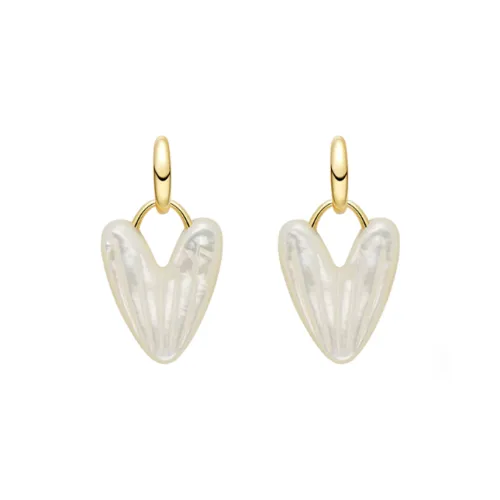 HEFANG Tableware 925 Sterling Silver Sweetheart Madeline Hoop Earrings Women's