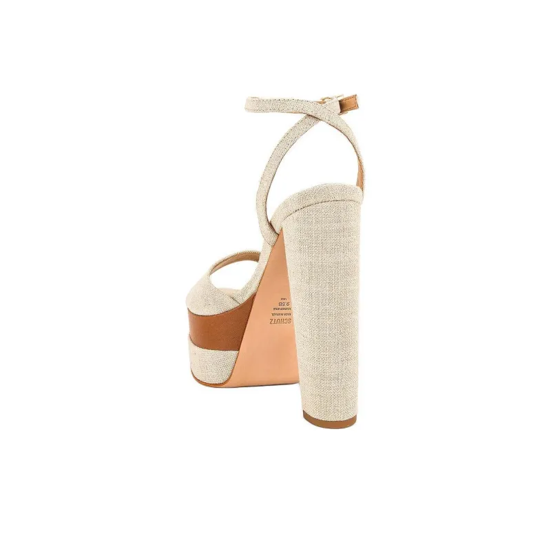 Schutz Kailah One Strap Sandals 14.6cm Women's Beige-4