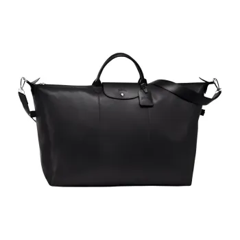 LONGCHAMP Cow Leather One Shoulder Portable Travel Bag 30L Men's Black