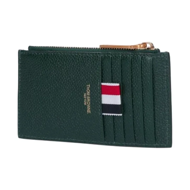 THOM BROWNE Logo Printed Zipped Card Holder-1