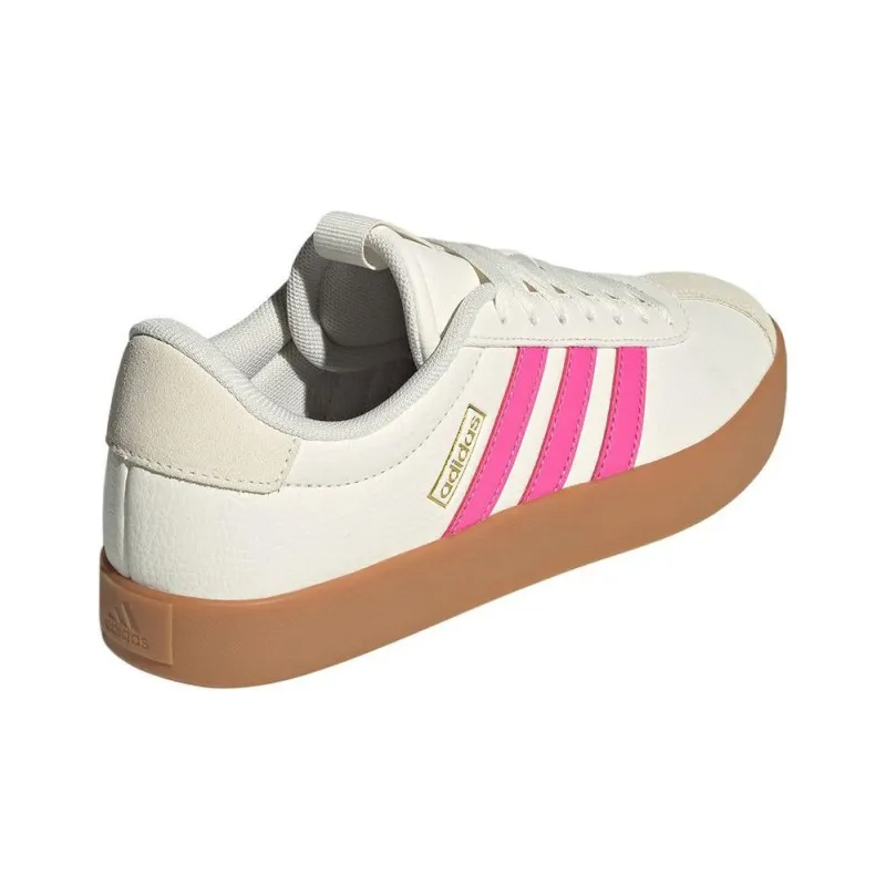 Adidas VL COURT 3.0 Anti Slip Wear Resistant Low Top Skateboard Shoes Women's White Pink-2