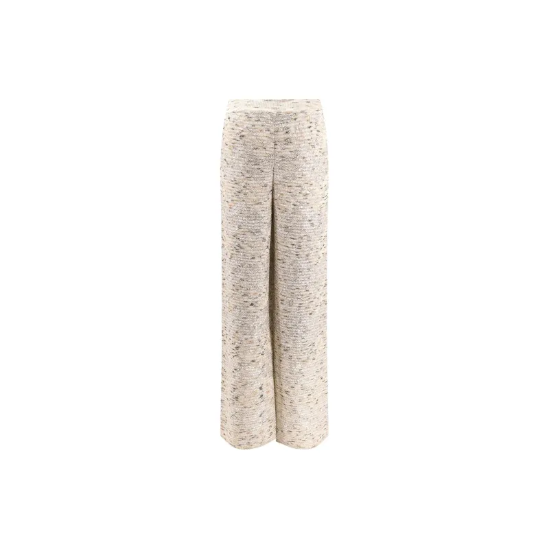 MISSONI Sequin Embellished Flared Knitted Trousers-1