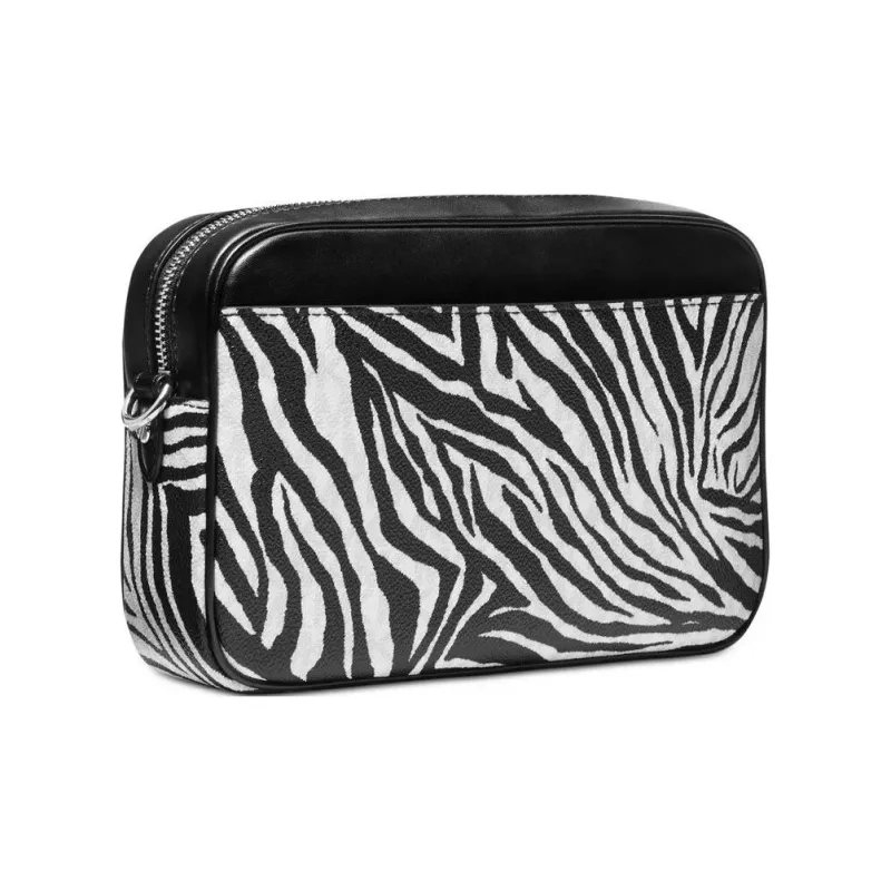 MICHAEL KORS Jet Set PVC Camera Bag, Crossbody Bag, Shoulder Bag Large Size Women's White & Black-1