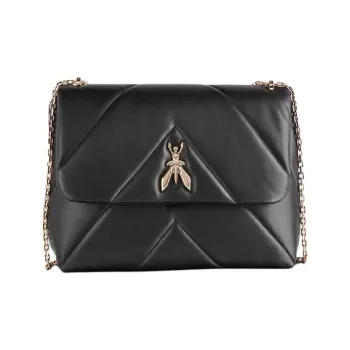 Patrizia Pepe Goatskin Shoulder Bag Women's Black