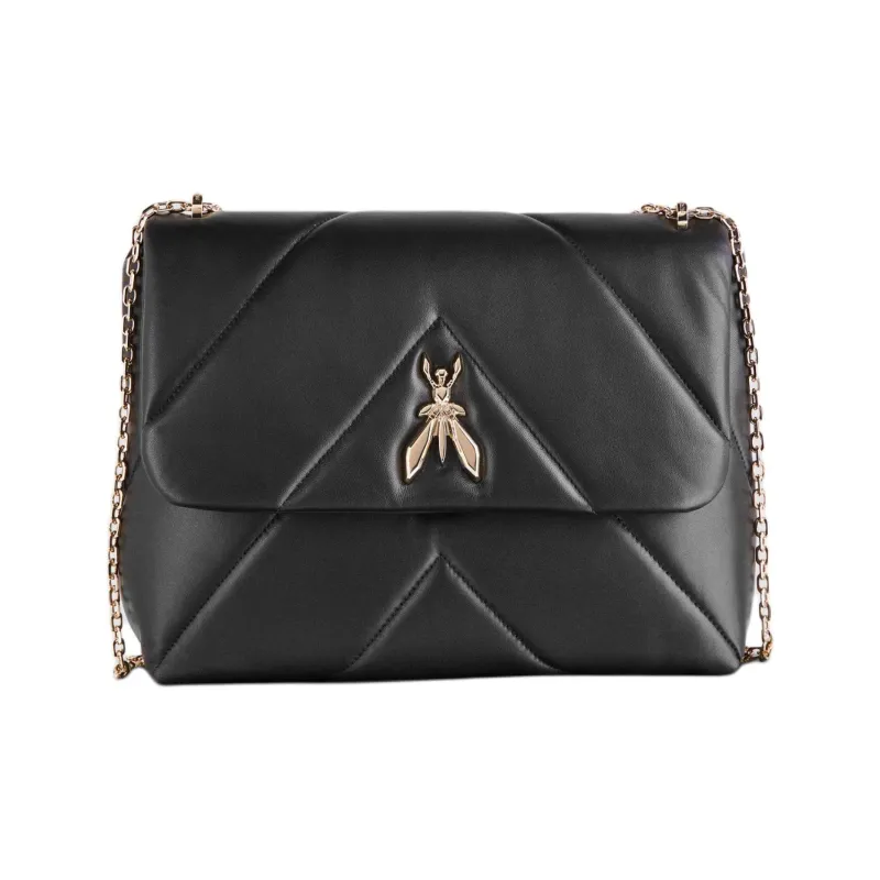Patrizia Pepe Goatskin Shoulder Bag Women's Black-0