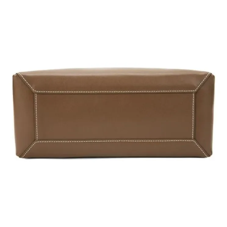 NOTHING WRITTEN Cow Leather Boston Bag Handbags Small Size Women's Brown-2