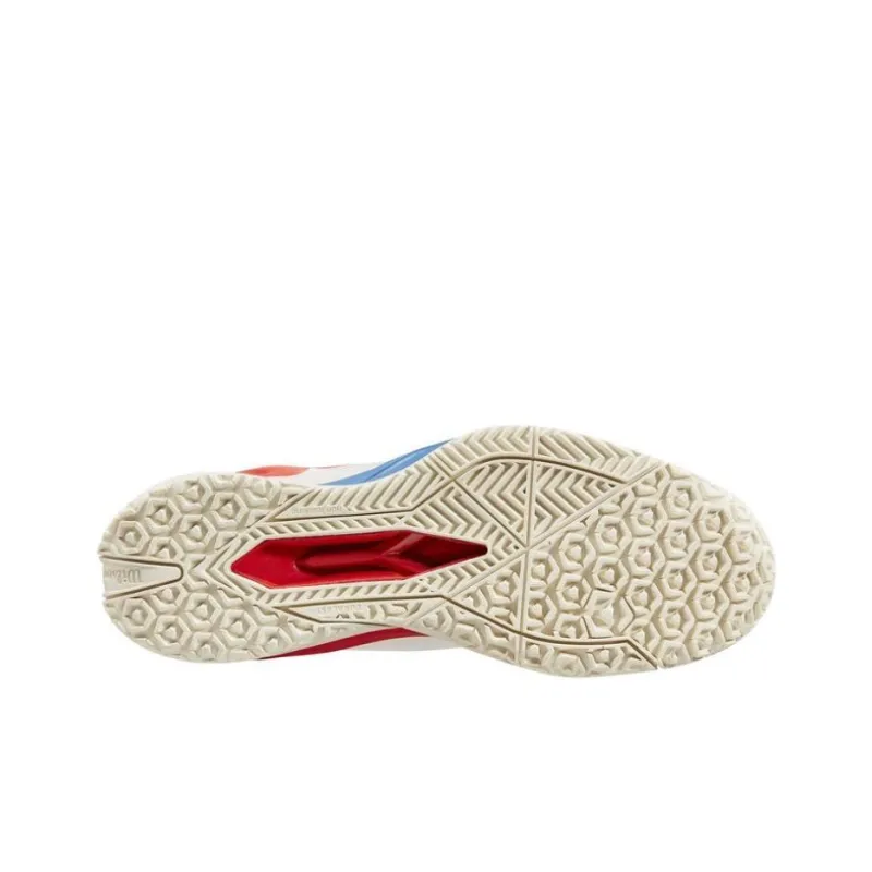 Wilson Rush Pro 4.0 Anti Slip Wear Resistant Low Top Tennis Shoes Men's White Red Blue-5