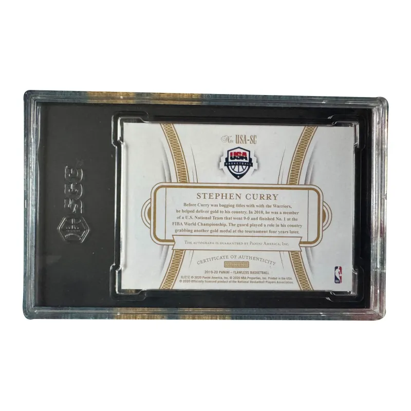 PANINI 2019 20 Flawless Portable, Warriors, Stephen Curry, Signature 25, USA, SGC 9, Signature 10 Graded Cards 1 Pc-1