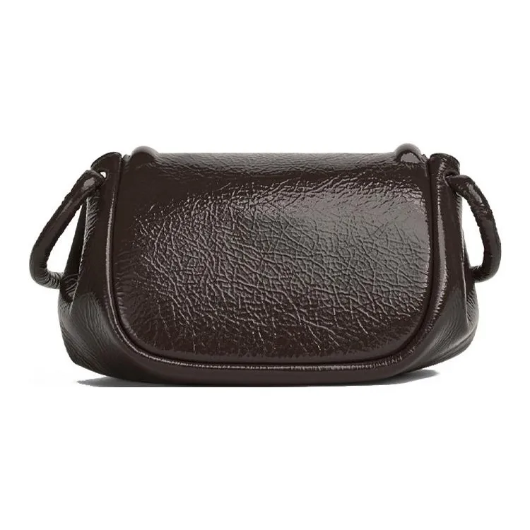 Bottega Veneta Beak Deerskin One Shoulder Crossbody Clutch Women's Dark Brown-4