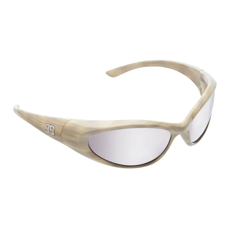 Balenciaga Injection Molded Polyamide Nylon Round Sunglasses Women's Silver-2