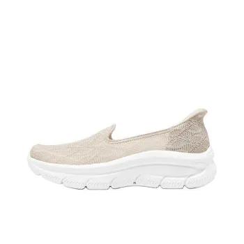 Skechers Anti Slip Wear Resistant Low Top Casual Shoes Women's Beige