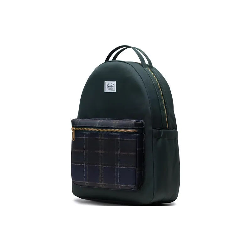 Herschel Nova Series Recycled Material Backpack Unisex Green Plaid-3