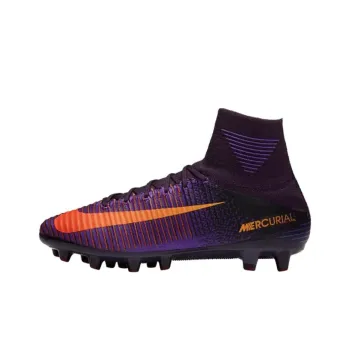 Nike Mercurial Superfly 5 AG Rubber Short Studs Anti Slip Wear Resistant Soccer Shoes Men's Purple