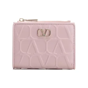 Valentino Vlogo Calfskin Wallet Coin Purse, Card Holder Medium Size Women's Pink