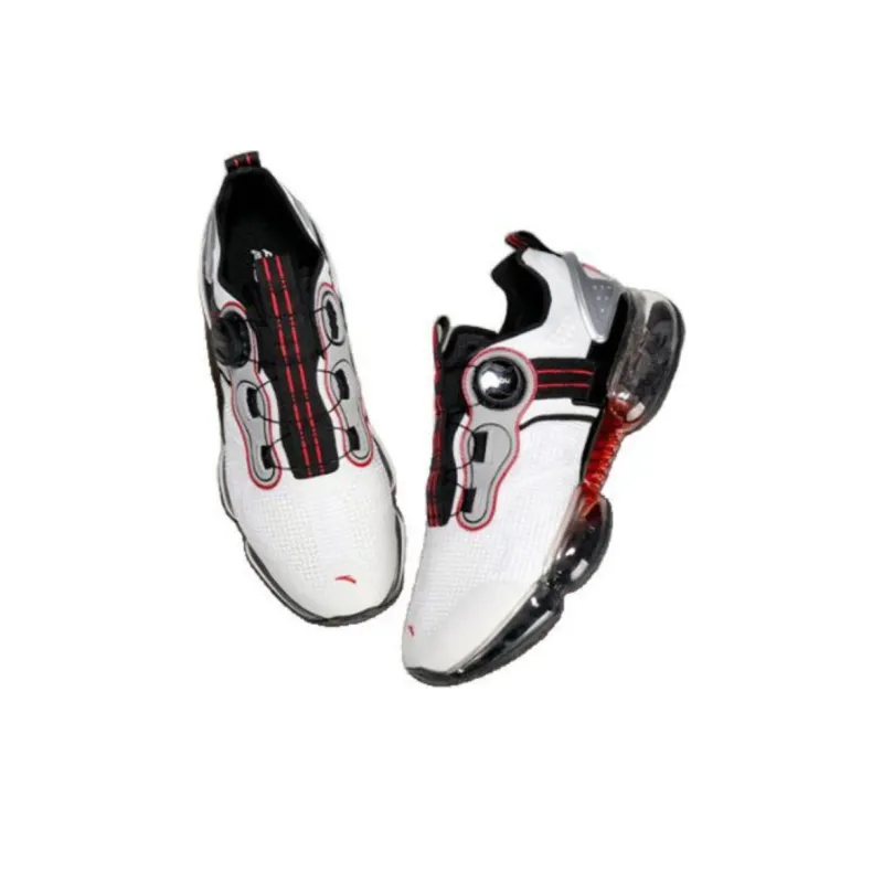Anta Cushioned Slip-Resistant Abrasion-Resistant Low-Top Running Shoes Men's White Red-1
