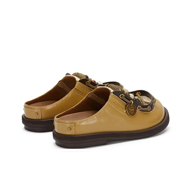 SUGARSU Abrasion Resistant Slip Resistant Closed Toe Slippers Women's Yellow-3