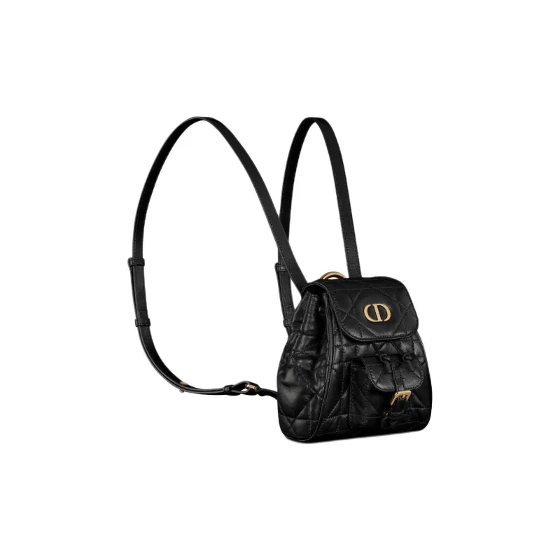 DIOR Caro Sheepskin Backpack Regular Women's Black-1