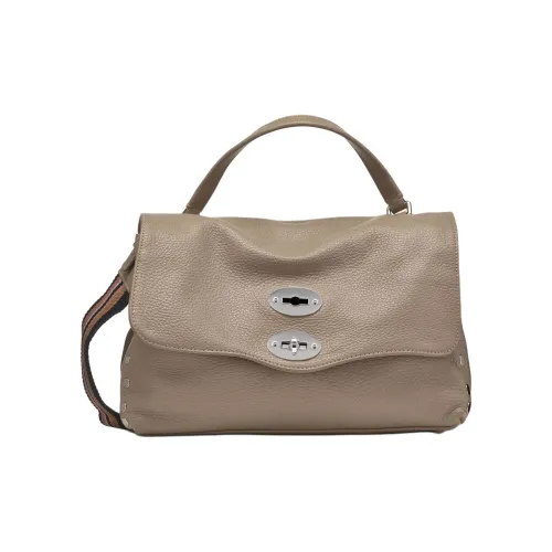 Zanellato Postina Litchi Grain Leather One Shoulder Handbags Small Size Women's Dove Gray