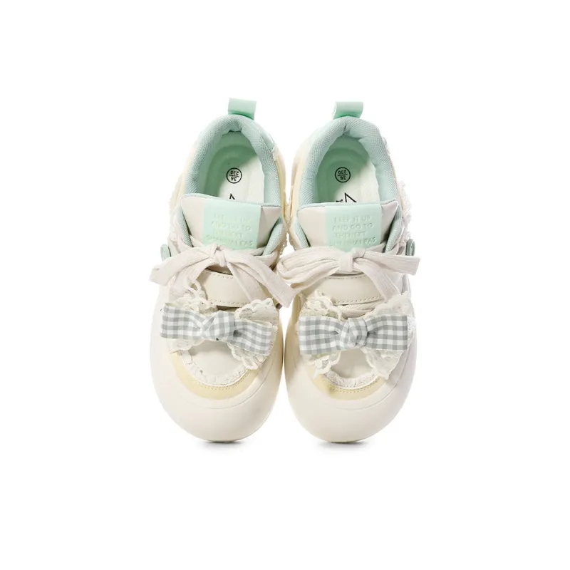 Lovely You Wear-resistant And Lightweight Low-Top Skateboard Shoes Women's Yellow Green-15