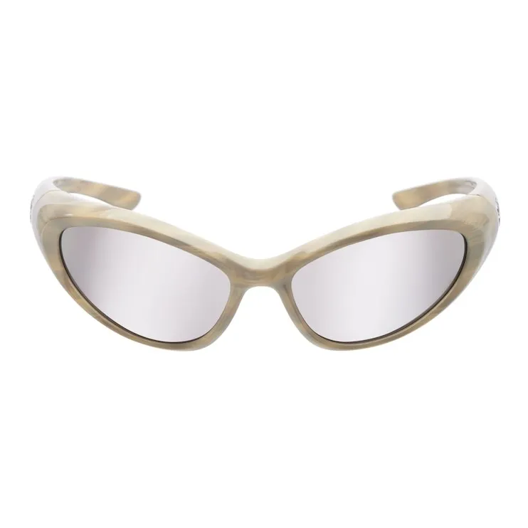 Balenciaga Injection Molded Polyamide Nylon Round Sunglasses Women's Silver-1