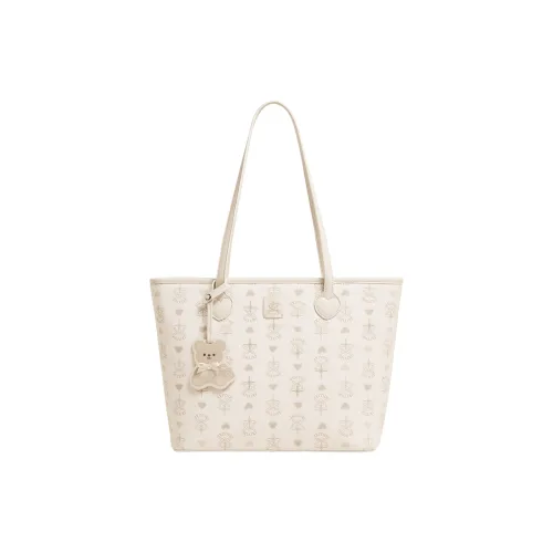 AILUXI Artificial Leather With Synthetic Leather Tote Bag Shoulder Bag Regular Women's Milkshake White