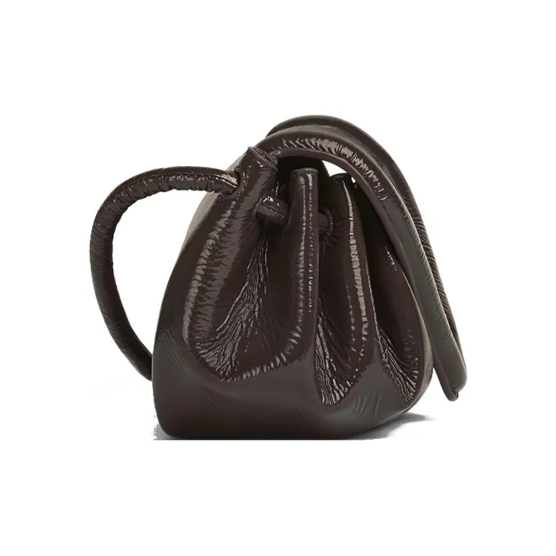 Bottega Veneta Beak Deerskin One Shoulder Crossbody Clutch Women's Dark Brown-2
