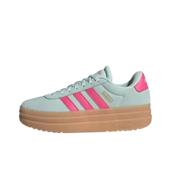 Adidas Vl Court Anti Slip Wear Resistant Low Top Skateboard Shoes Women's Cyan Pink