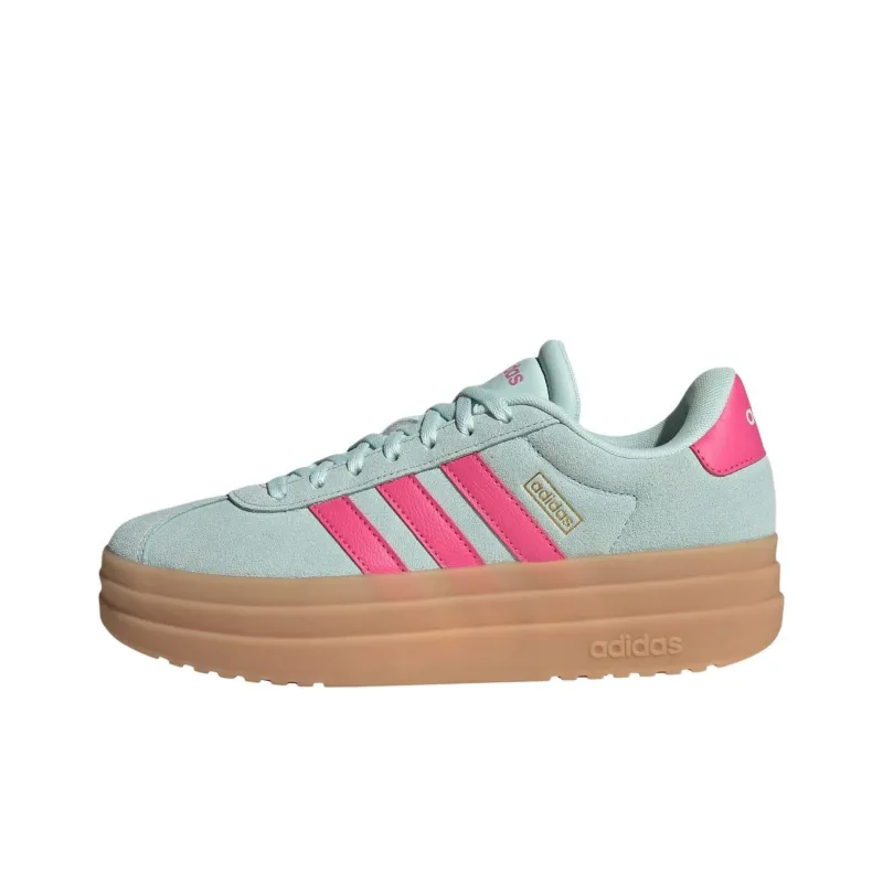 Adidas Vl Court Anti Slip Wear Resistant Low Top Skateboard Shoes Women's Cyan Pink-0