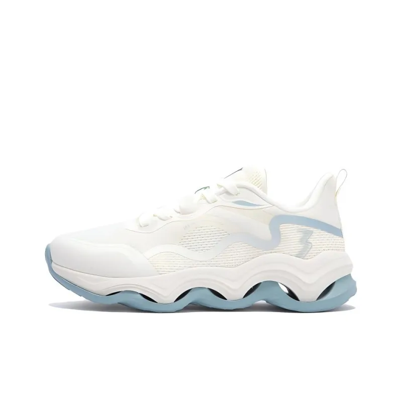 361° Cushioned Wear-Resistant Breathable Low-Top Running Shoes Women's White Blue-0