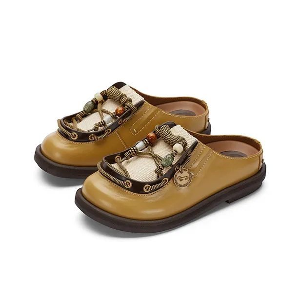 SUGARSU Abrasion Resistant Slip Resistant Closed Toe Slippers Women's Yellow-2