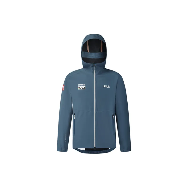 FILA CYCLING Waterproof And Windproof To Keep Warm Windbreaker Jacket Men's Reef Blue-2