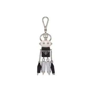 PRADA Metal, Leather, Enamel Pendants Women's Silver