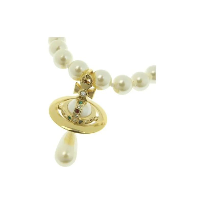Vivienne Westwood One Row Pearl Drop Choker-2