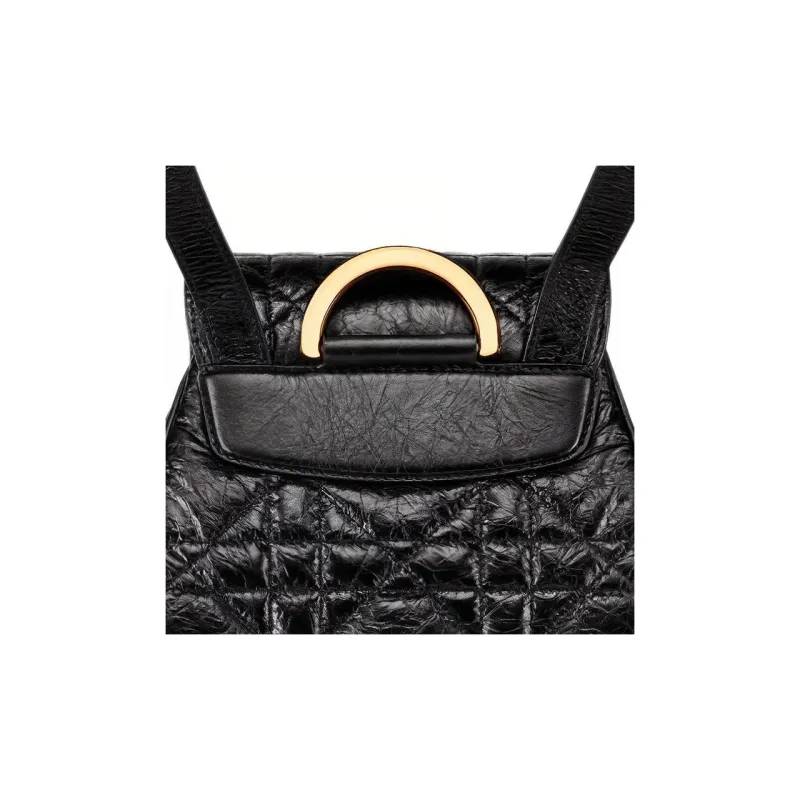 DIOR Caro Cow Leather Backpack Medium Size Women's Black-3
