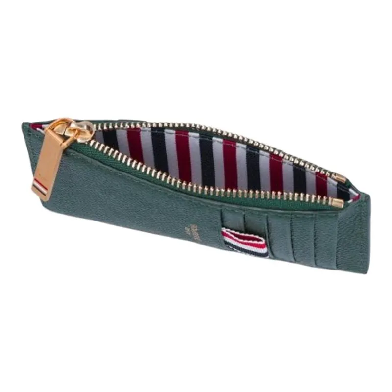 THOM BROWNE Logo Printed Zipped Card Holder-4
