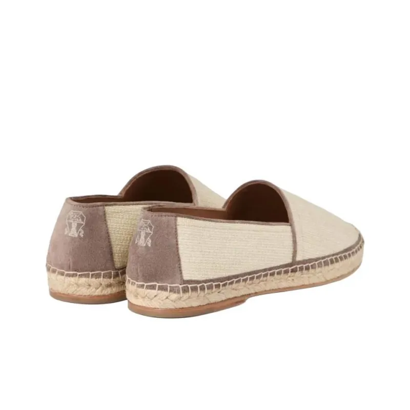 Brunello Cucinelli Suede trim Raffia Espadrilles-3