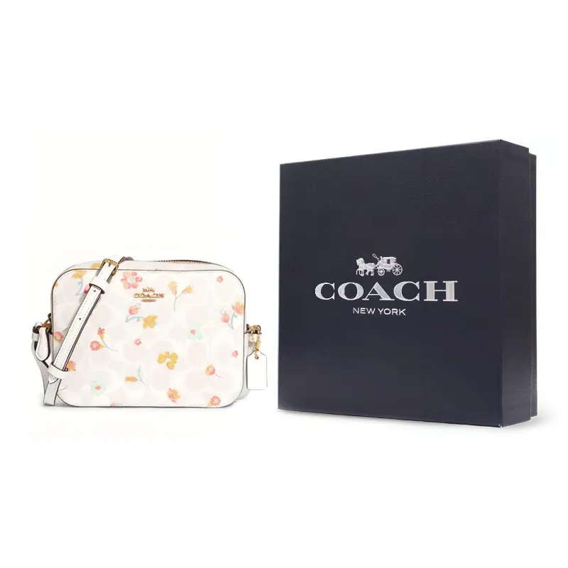 COACH Camera Leather Crossbody Bag, Camera Bag Trumpets Women's White-7
