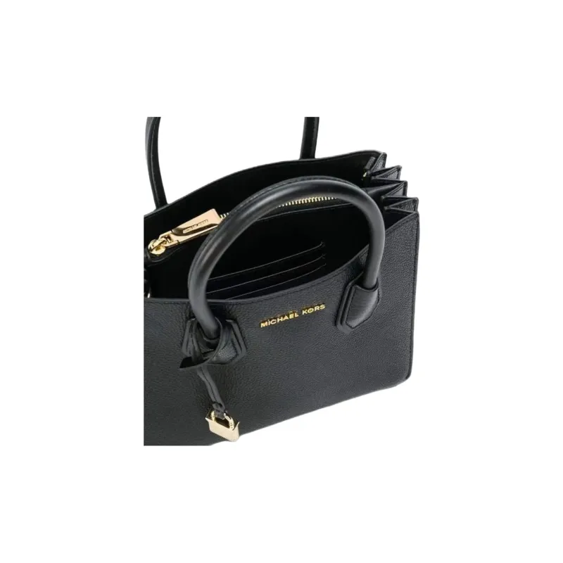 MICHAEL KORS Mercer Leather Crossbody Handbag Women's Black-3