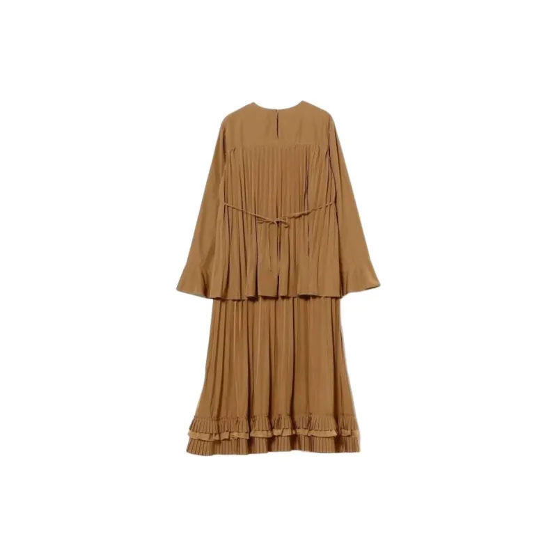 Beams Long-Sleeved Dresses Women's Brown-1