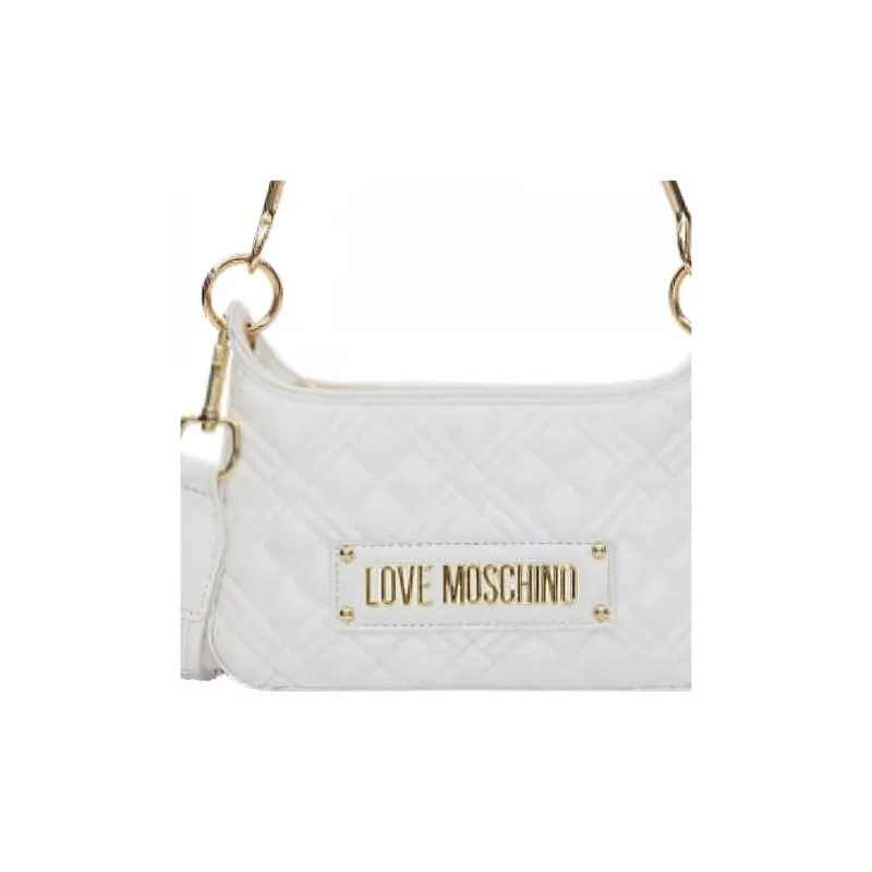LOVE MOSCHINO Synthetic Leather Portable Crossbody Bag Shoulder Bag Mini Women's White-5