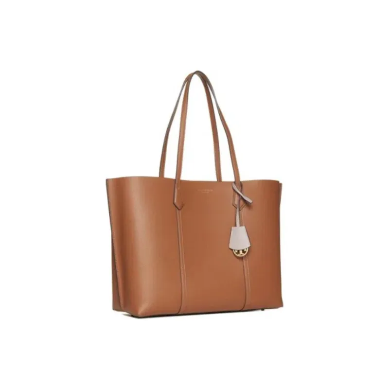 TORY BURCH Leather Tote Bag, Shopping Bag, Shoulder Bag, Handbag Women's Patent Wood Color-1