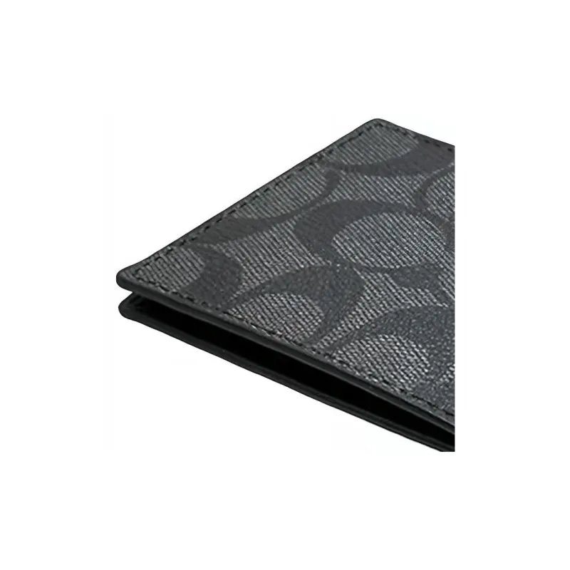 COACH Billfold Wallet Coated Canvas Wallet Mini Women's Black-5