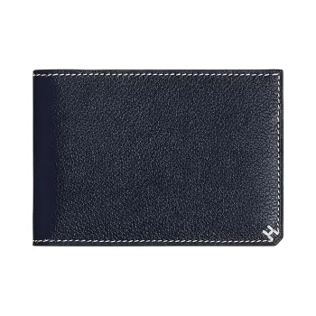 HERMES Evercolor Calfskin Card Holder Women's 2Z Bleu Nuit Midnight Blue