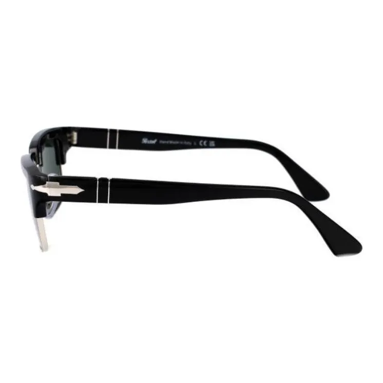 PERSOL Acetate Square Sunglasses Unisex Black-2