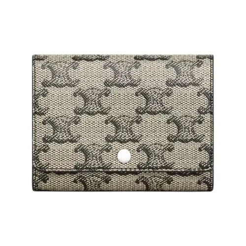 CELINE Triomphe Canvas Card Holder Men's Light Umber